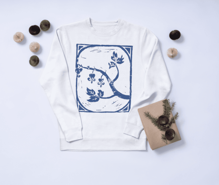 Blue printed sweatshirt product photo